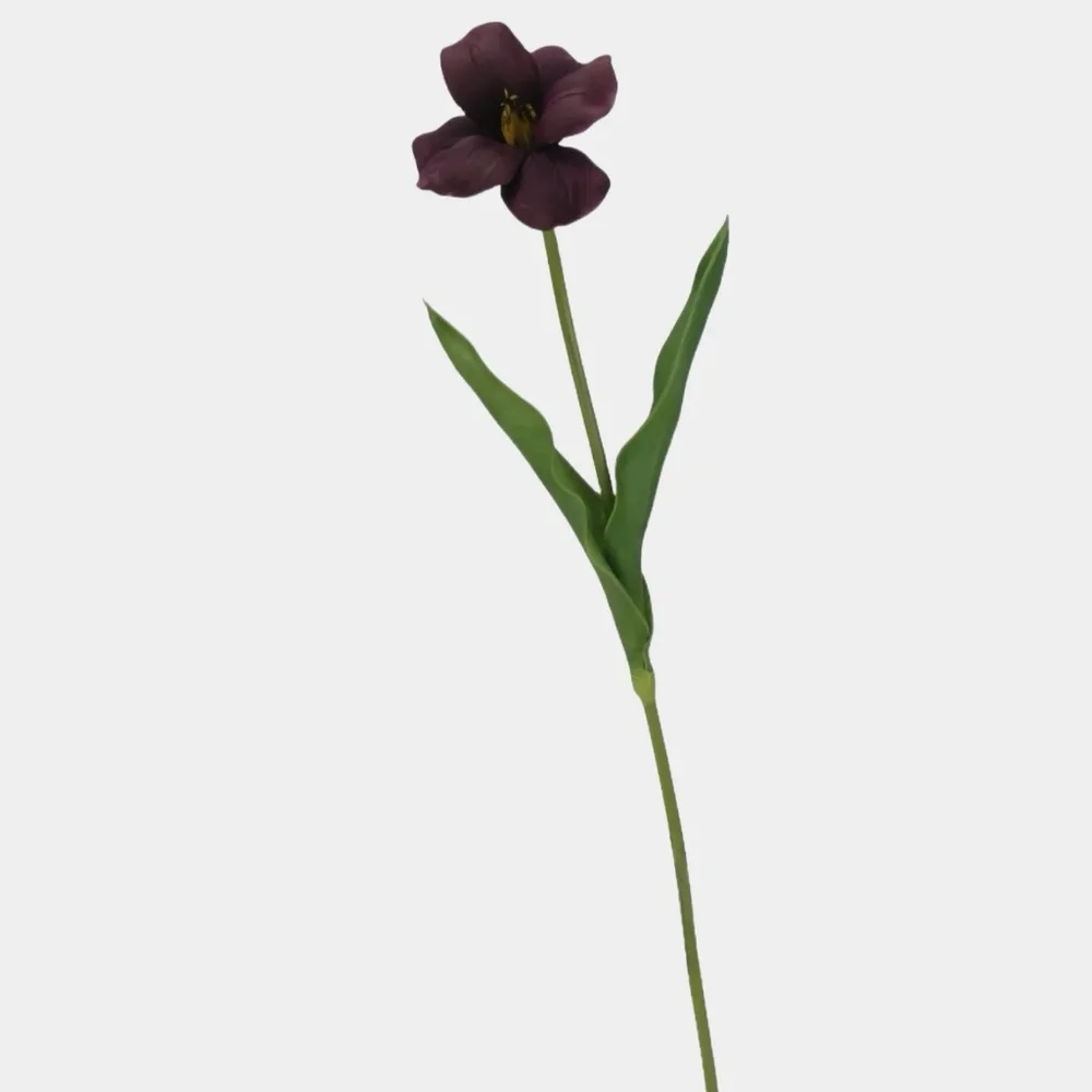 Bundle Of 3 Real Touch Brownie Tulip Stems – Burgundy-18.9